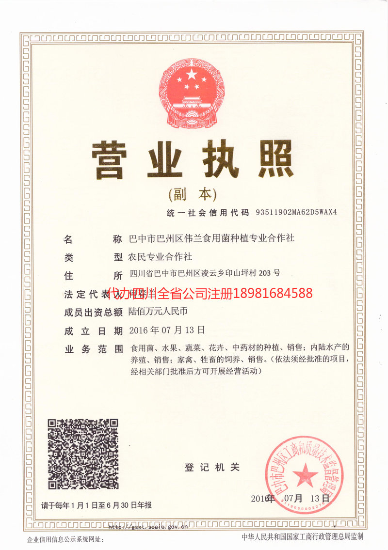 安宁安宁伟兰食用菌种植专业合作社